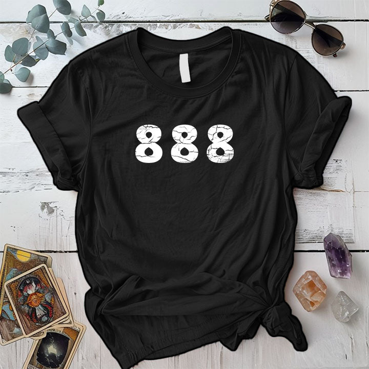 888 Angels Numbers T Shirt Black Mockup