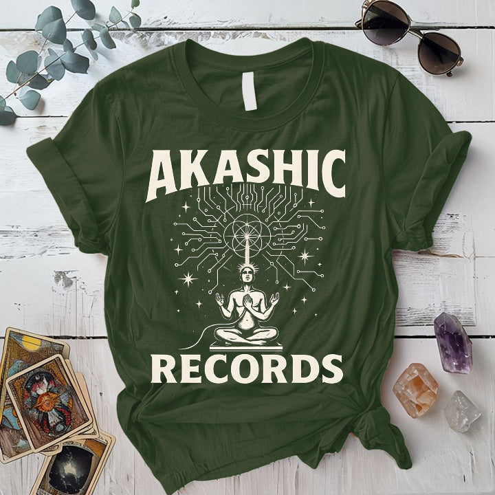 Akashic Divine Download T-Shirt Mockup Military Green