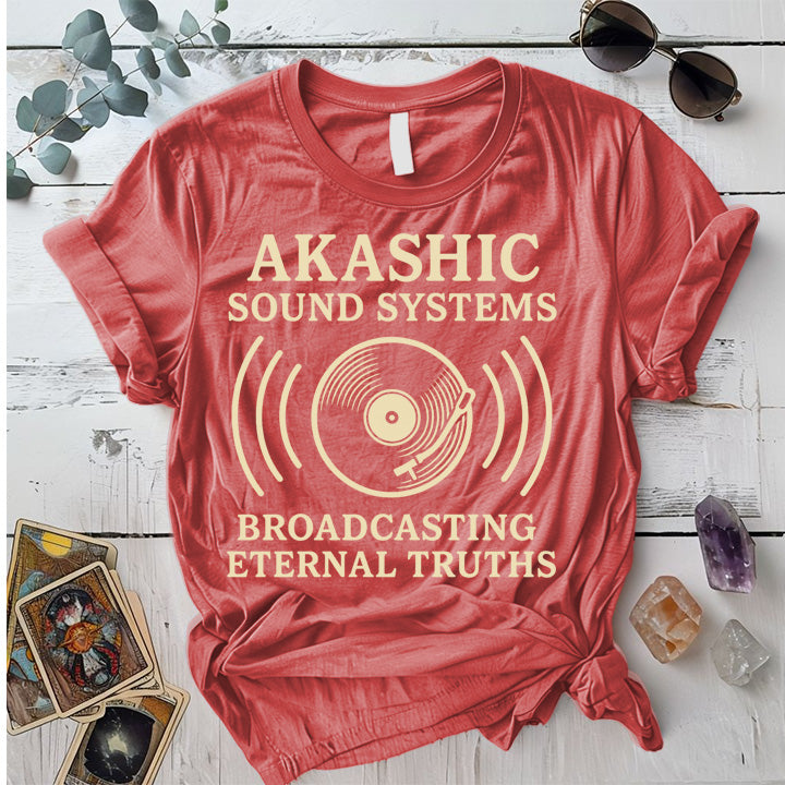 Akashic Sound Systems T-Shirt Mockup Coral Silk