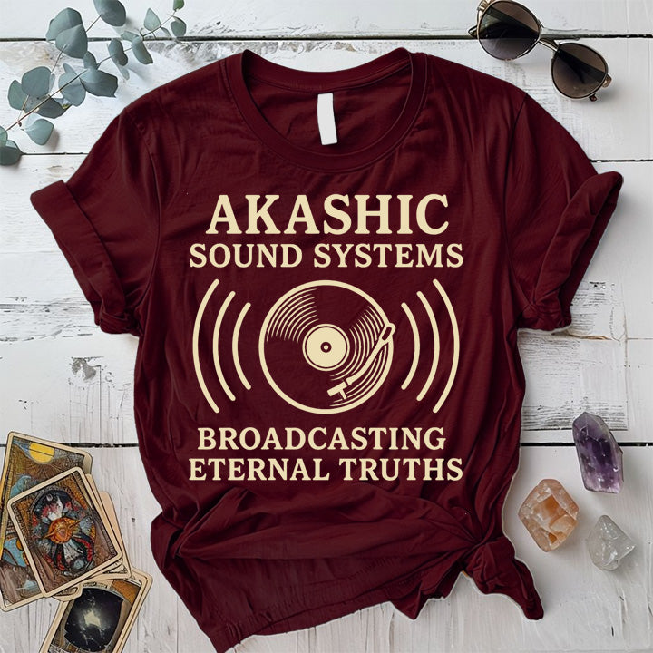 Akashic Sound Systems T-Shirt Mockup Maroon