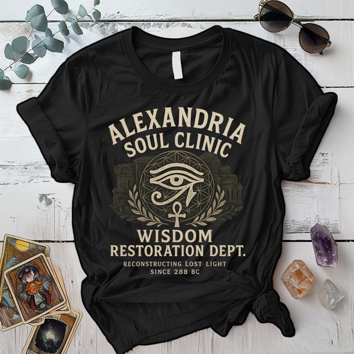 Alexandria Soul Clinic T-Shirt Mockup Black