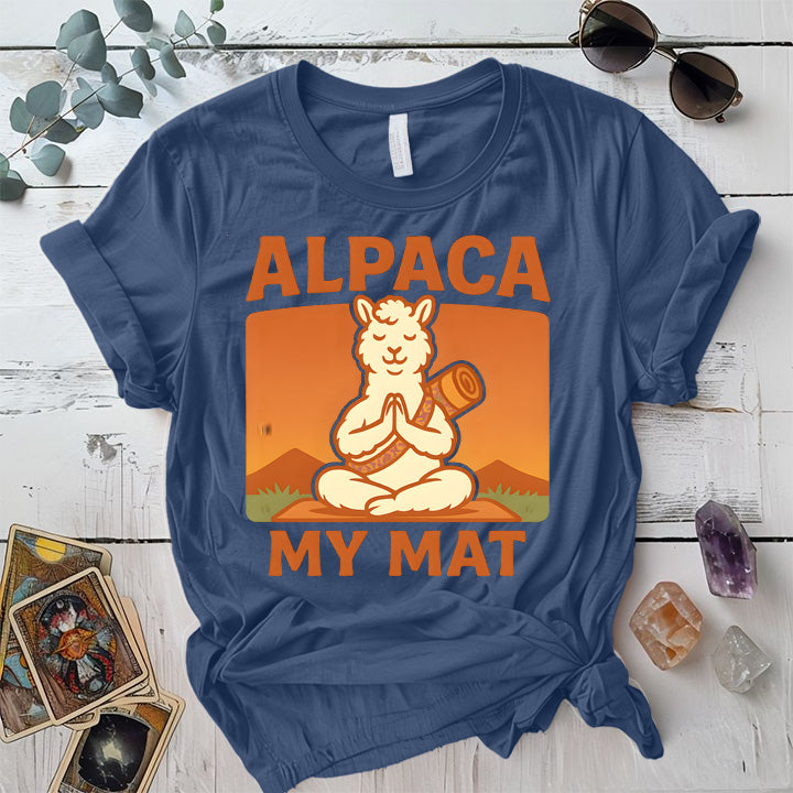 Alpaca My Mat T-Shirt Mockup Indigo Blue