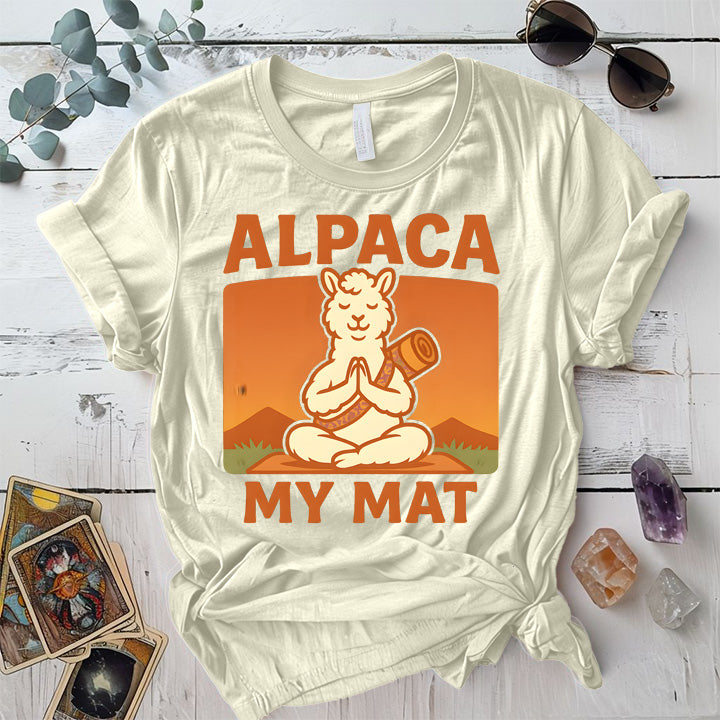 Alpaca My Mat T-Shirt Mockup Natural