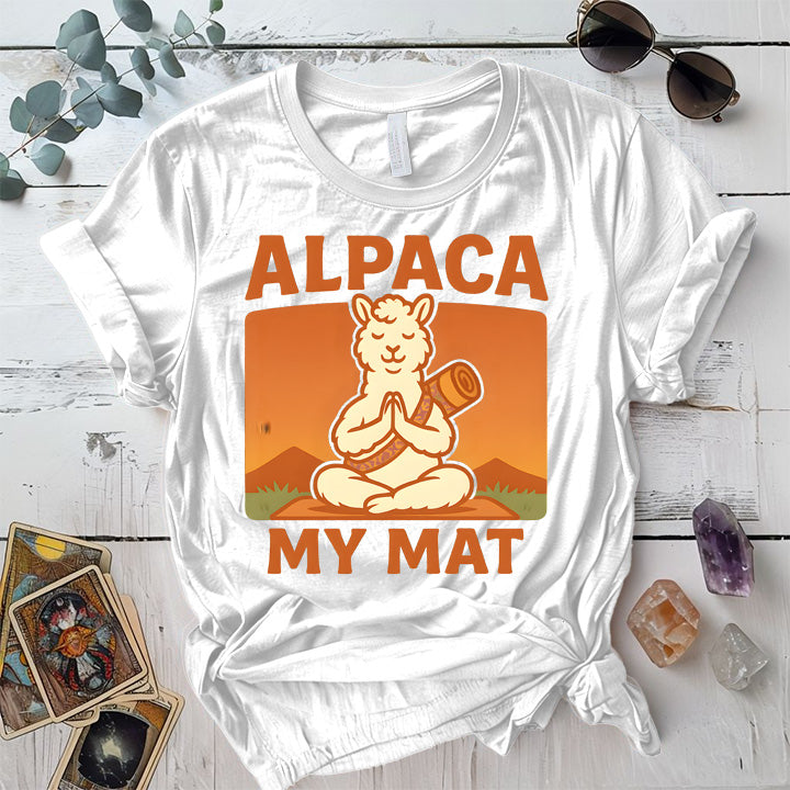 Alpaca My Mat T-Shirt Mockup White