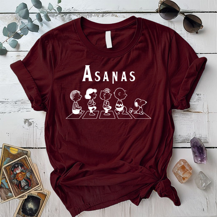 Asanas Crosswalk T-Shirt Mockup maroon