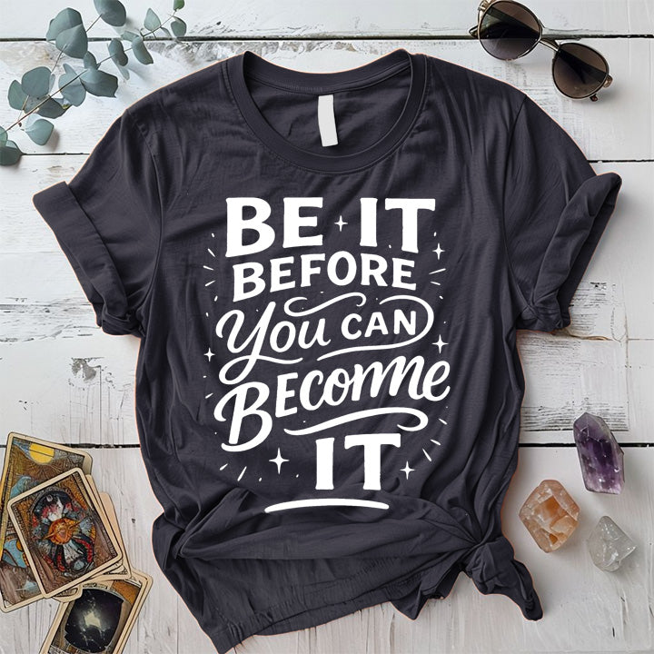 Be It T-Shirt Mockup Dark Heather Grey