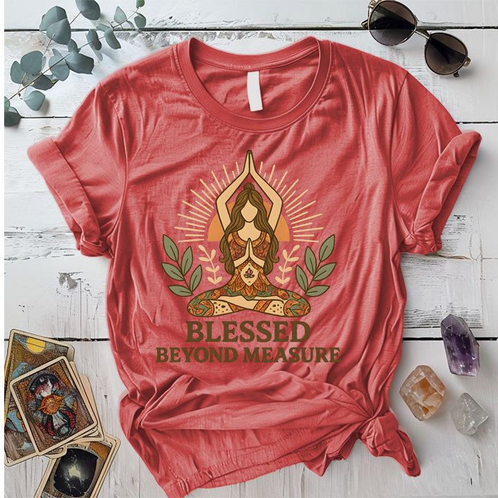Blessed Beyond Measure T-Shirt Mockup Coral Silk