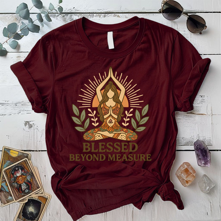 Blessed Beyond Measure T-Shirt Mockup Maroon