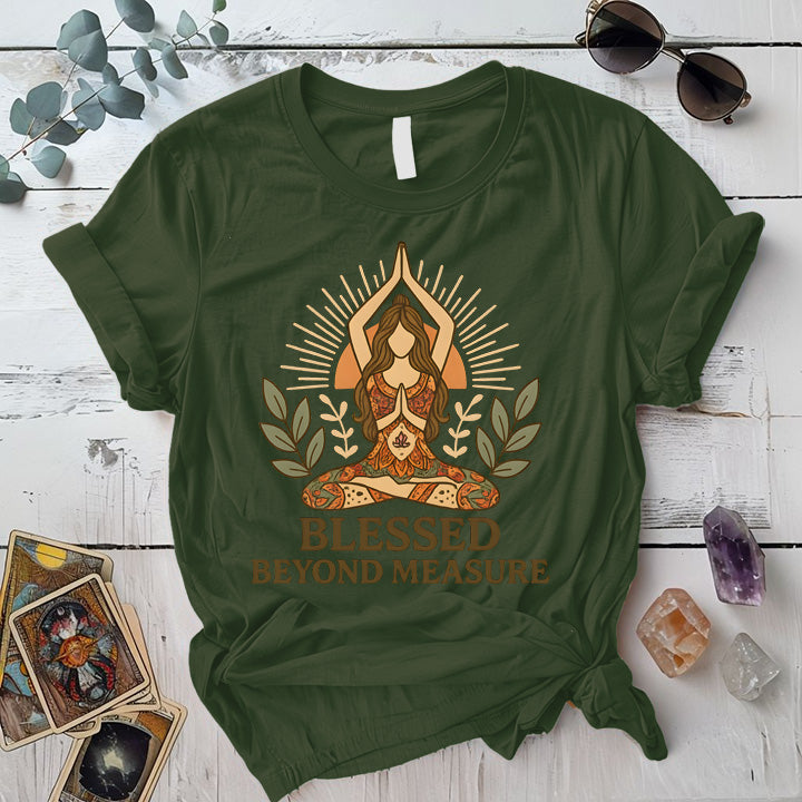 Blessed Beyond Measure T-Shirt Mockup Military Green
