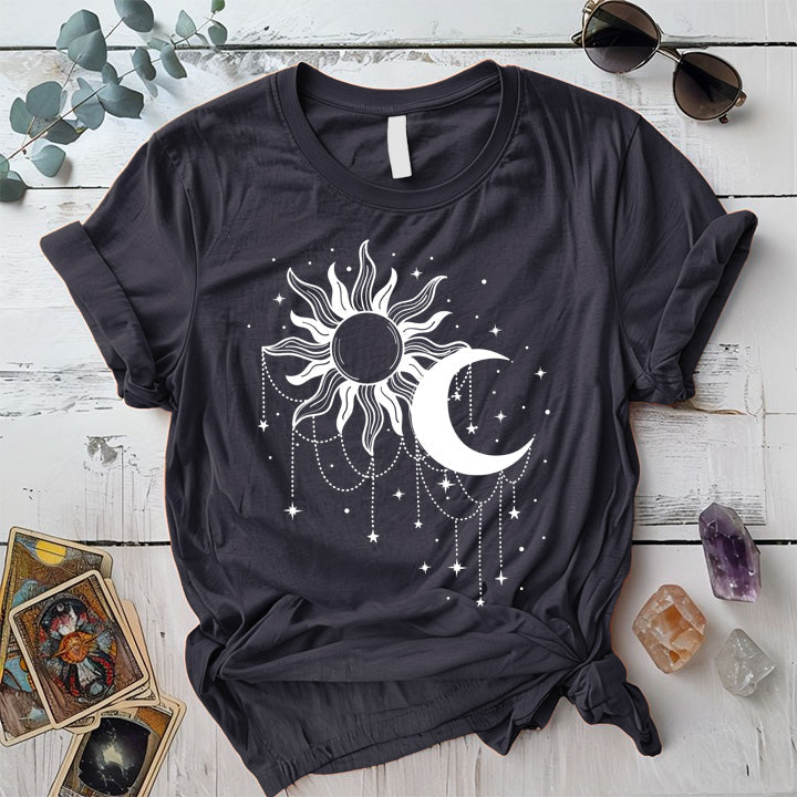 Celestial Chandelier T-Shirt Mockup Dark Heather Grey