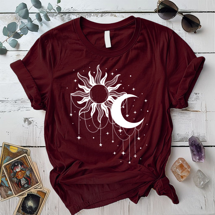 Celestial Chandelier T-Shirt Mockup Maroon