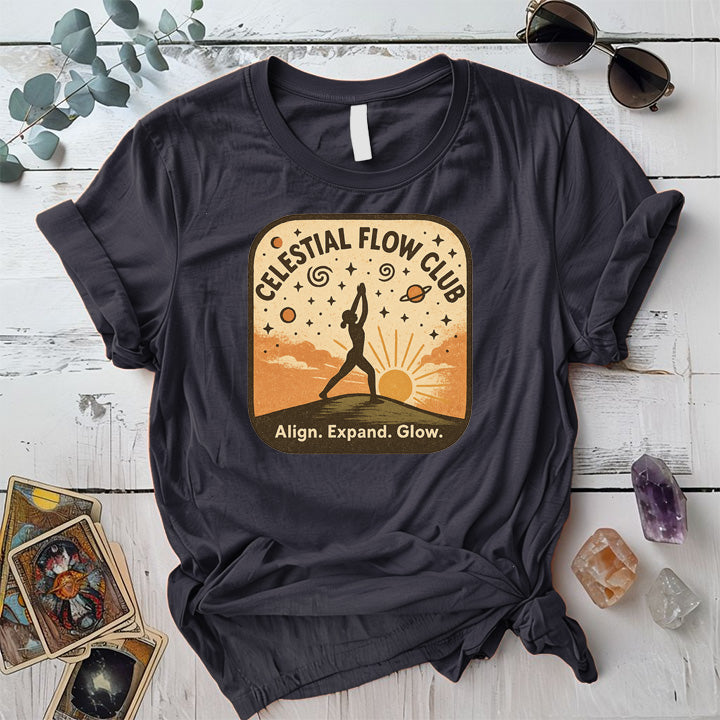 Celestial Flow Club T-Shirt Mockup Dark Heather Grey