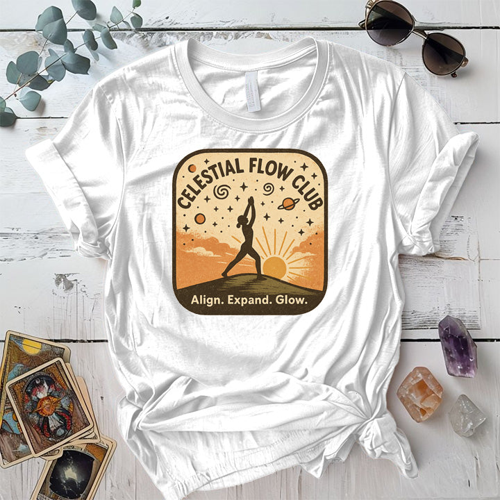 Celestial Flow Club T-Shirt Mockup White