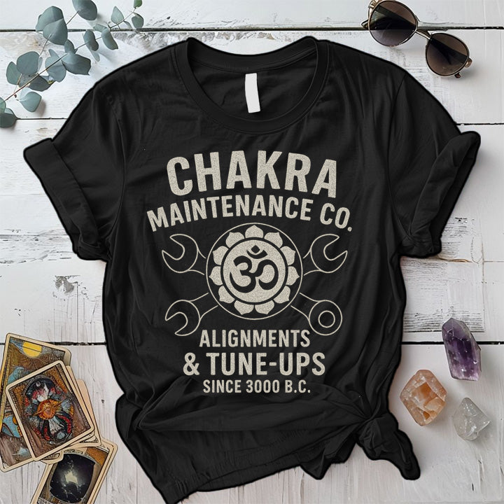 Chakra Maintenance Co T-Shirt Mockup Black