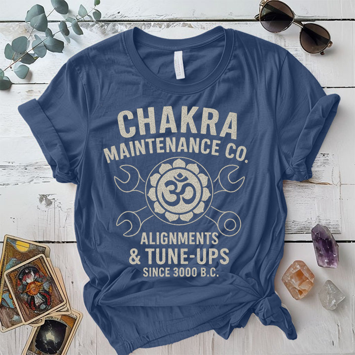 Chakra Maintenance Co T-Shirt Mockup Indigo Blue