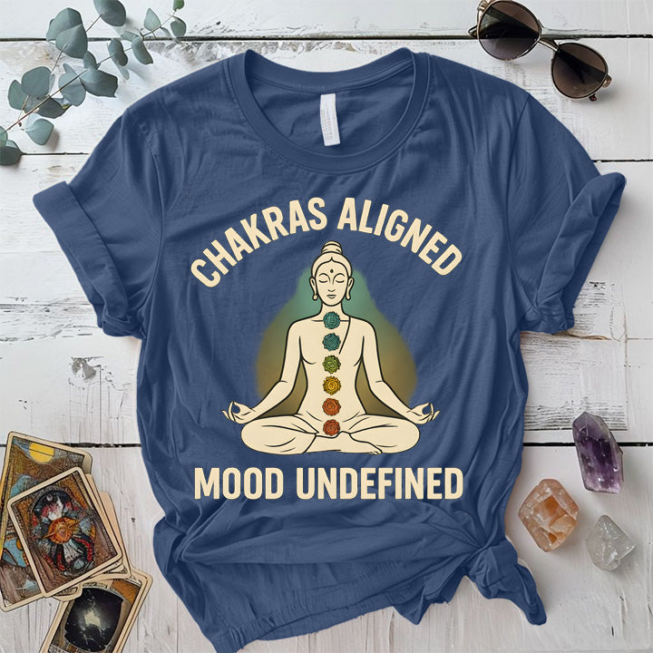 Chakras Aligned T-Shirt Mockup Indigo Blue