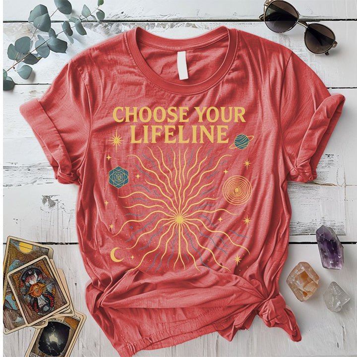 Choose Your Lifeline T-Shirt Mockup Coral Silk