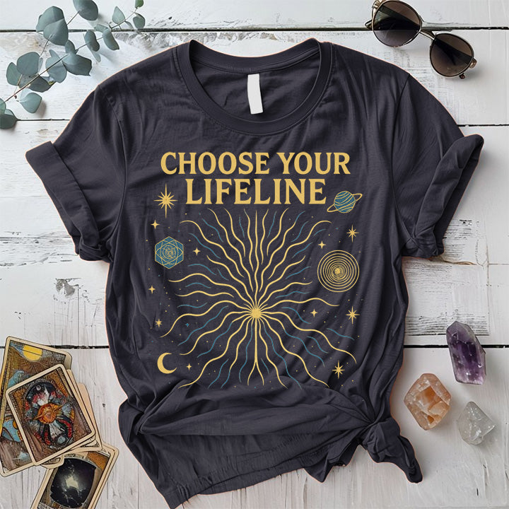 Choose Your Lifeline T-Shirt Mockup Dark Heather Grey