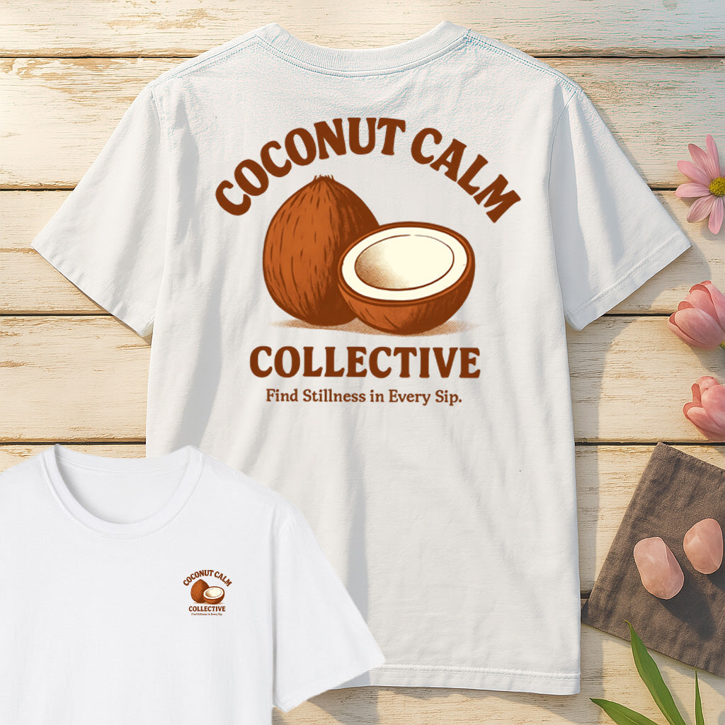 Coconut Calm Collective T-Shirt Mockup white