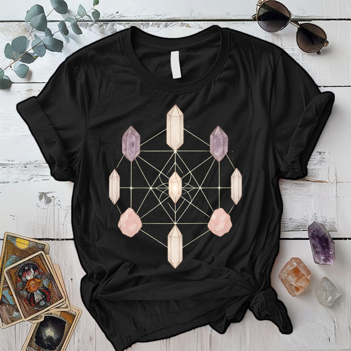Crystal Symmetry T-Shirt Mockup Military Green