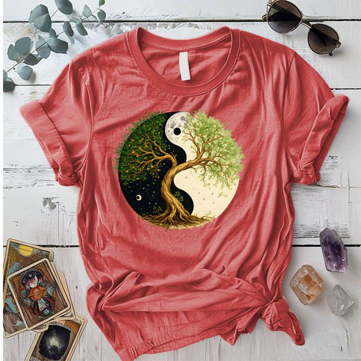 Eternal Roots of Balance T-Shirt Mockup coral-silk