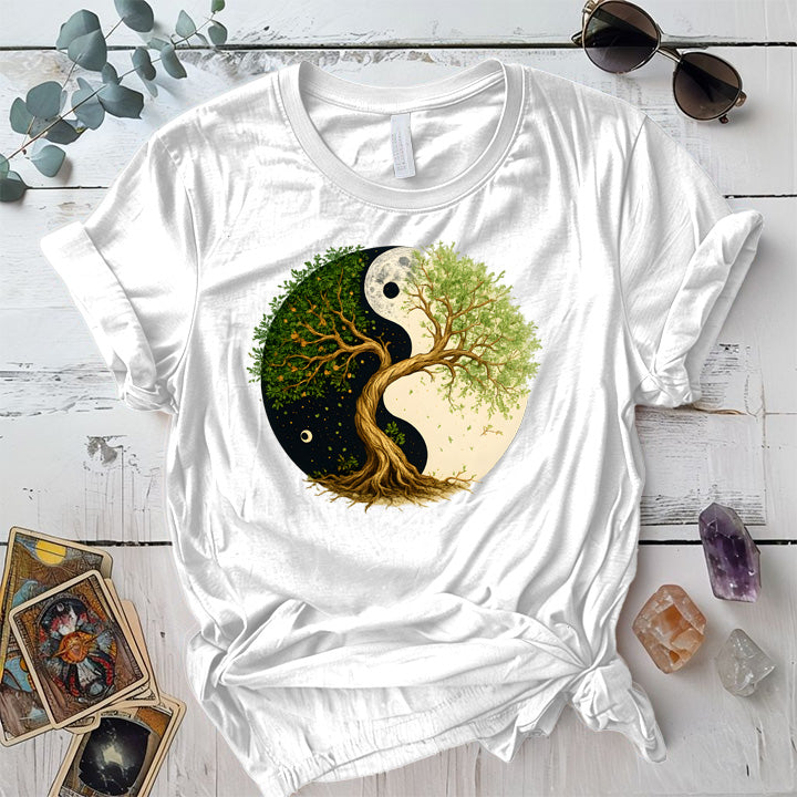 Eternal Roots of Balance T-Shirt Mockup white