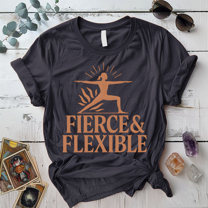 Fierce and Flexible T-Shirt Mockup Dark Heather Grey
