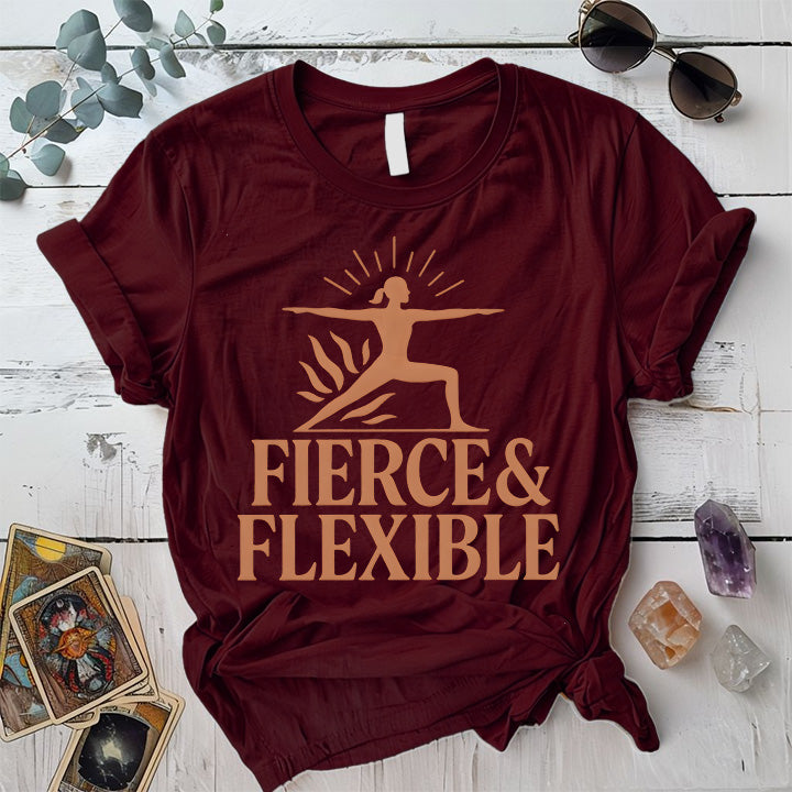 Fierce and Flexible T-Shirt Mockup Maroon