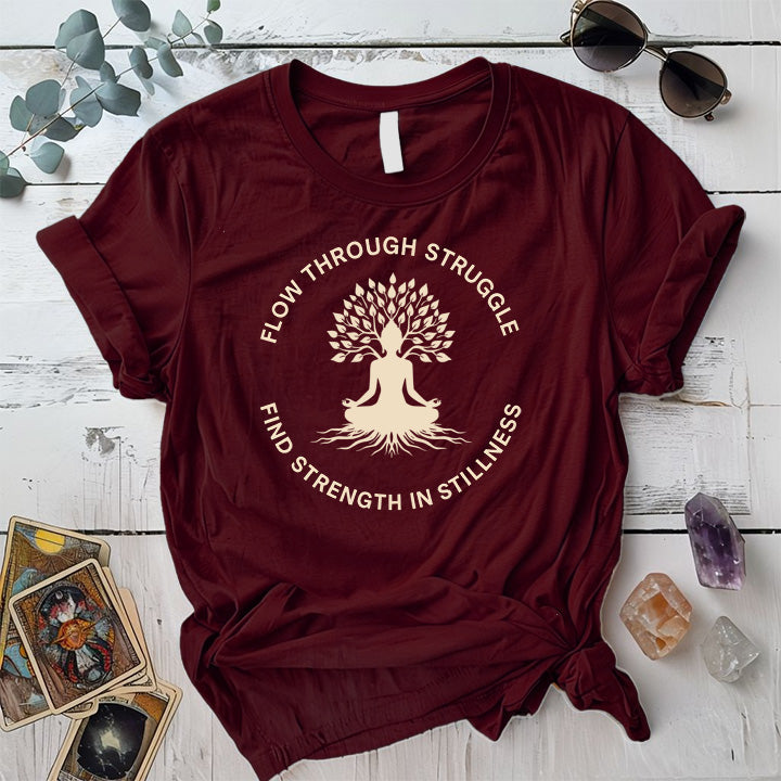 Flow Through Struggle T-Shirt Mockup Maroon