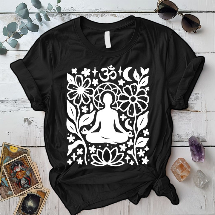 Garden of Om T-Shirt Mockup Black