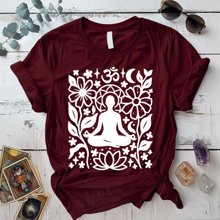 Garden of Om T-Shirt Mockup Maroon