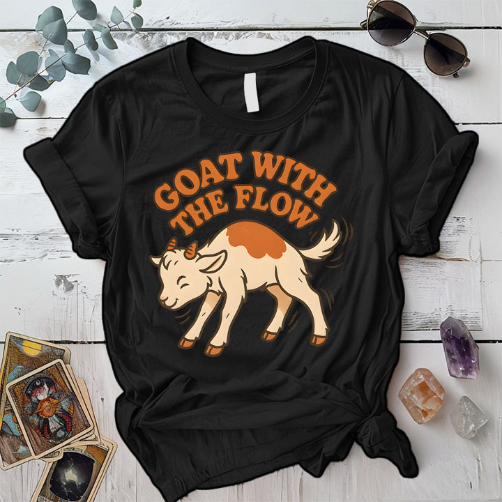 Goat With The Flow T-Shirt Mockup Black