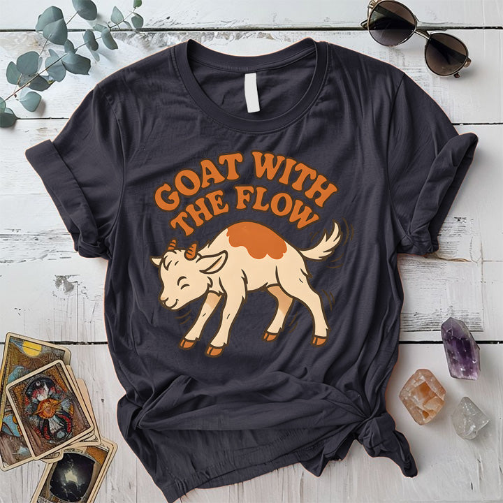 Goat With The Flow T-Shirt Mockup Dark Heather Grey