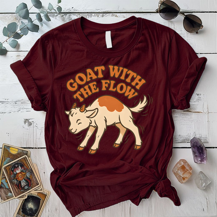 Goat With The Flow T-Shirt Mockup Maroon