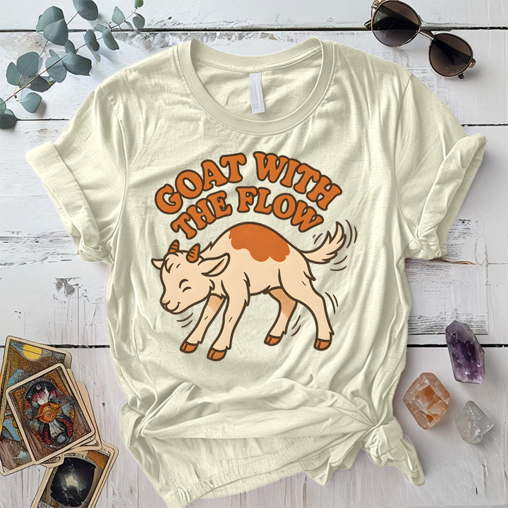 Goat With The Flow T-Shirt Mockup Natural