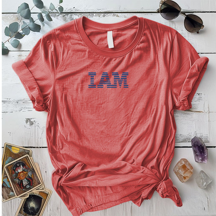 I Am T-Shirt Mockup Coral Silk