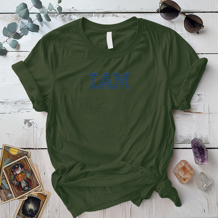 I Am T-Shirt Mockup Military Green