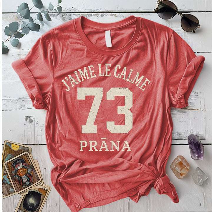 I Love Calm Prana T-Shirt Mockup Coral Silk