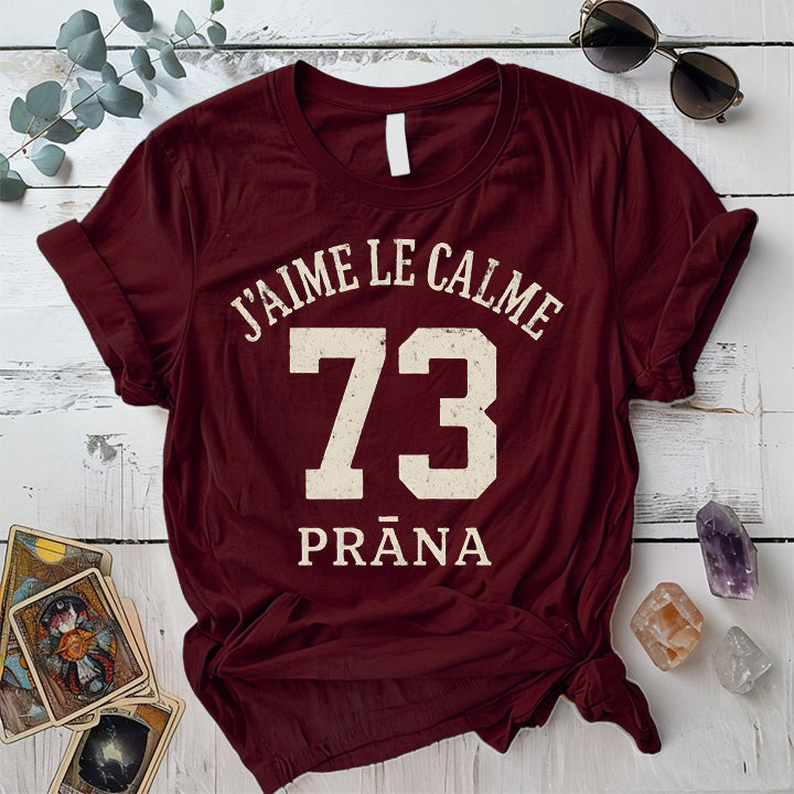 I Love Calm Prana T-Shirt Mockup Maroon