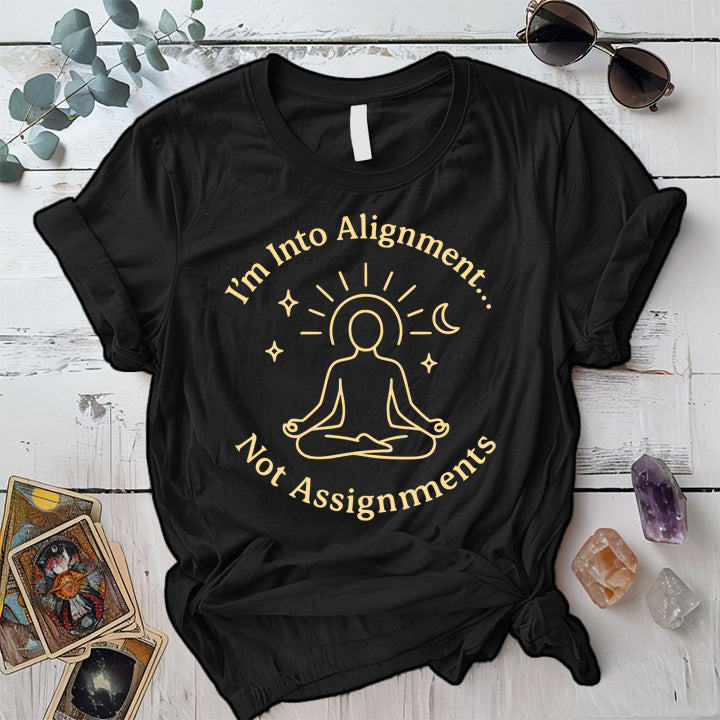 Alignment Not Assignments T-Shirt Mockup Black