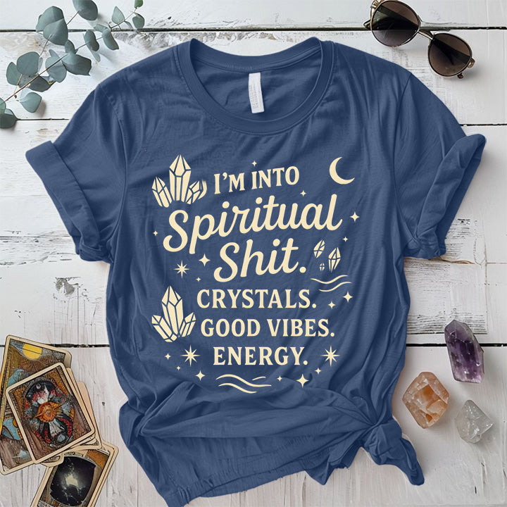 I'm Into Spiritual Shit T-Shirt Mockup Indigo Blue
