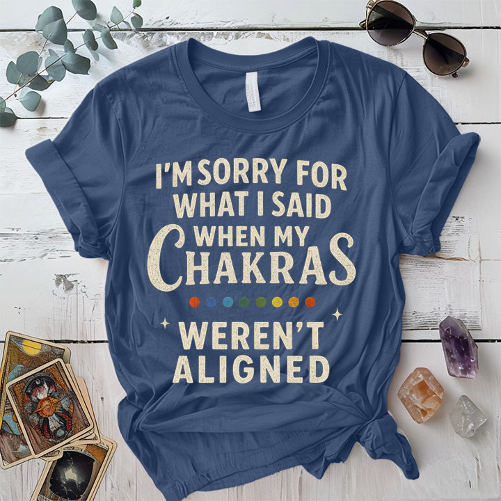 I'm Sorry For What I Said Chakra T-Shirt Mockup Indigo Blue