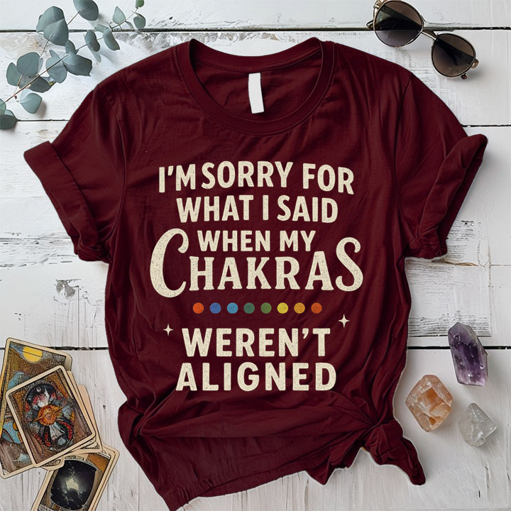 I'm Sorry For What I Said Chakra T-Shirt Mockup Maroon