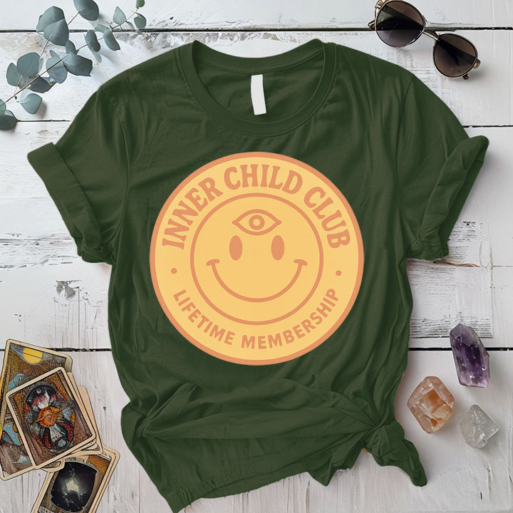 Inner Child Club T-Shirt Mockup Military Green