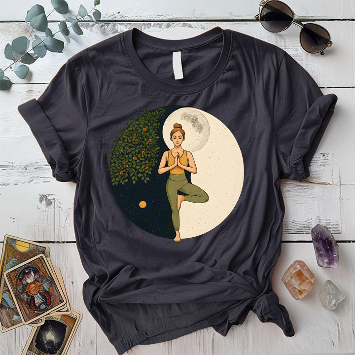 Inner Peace Eclipse T-Shirt Mockup Dark Heather Grey