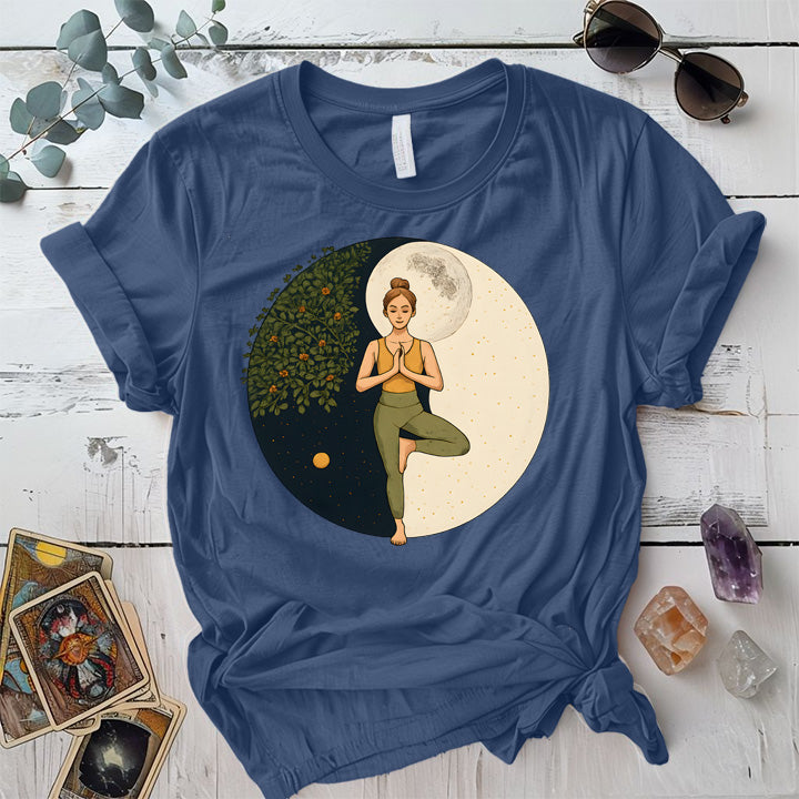 Inner Peace Eclipse T-Shirt Mockup Indigo Blue