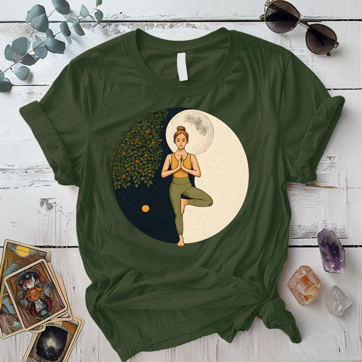 Inner Peace Eclipse T-Shirt Mockup Military Green