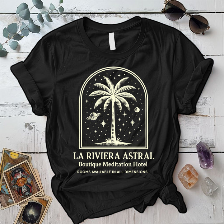 La Riviera Astral T-Shirt Mockup black