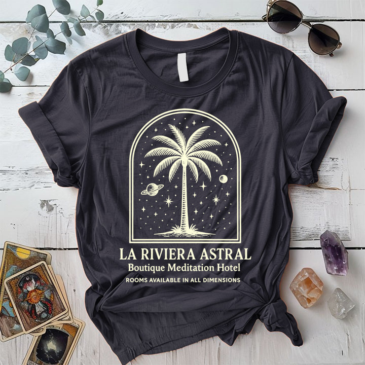 La Riviera Astral T-Shirt Mockup dark-heather-grey