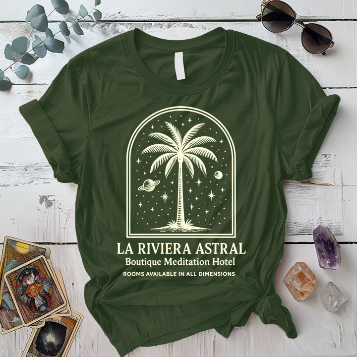 La Riviera Astral T-Shirt Mockup military-green